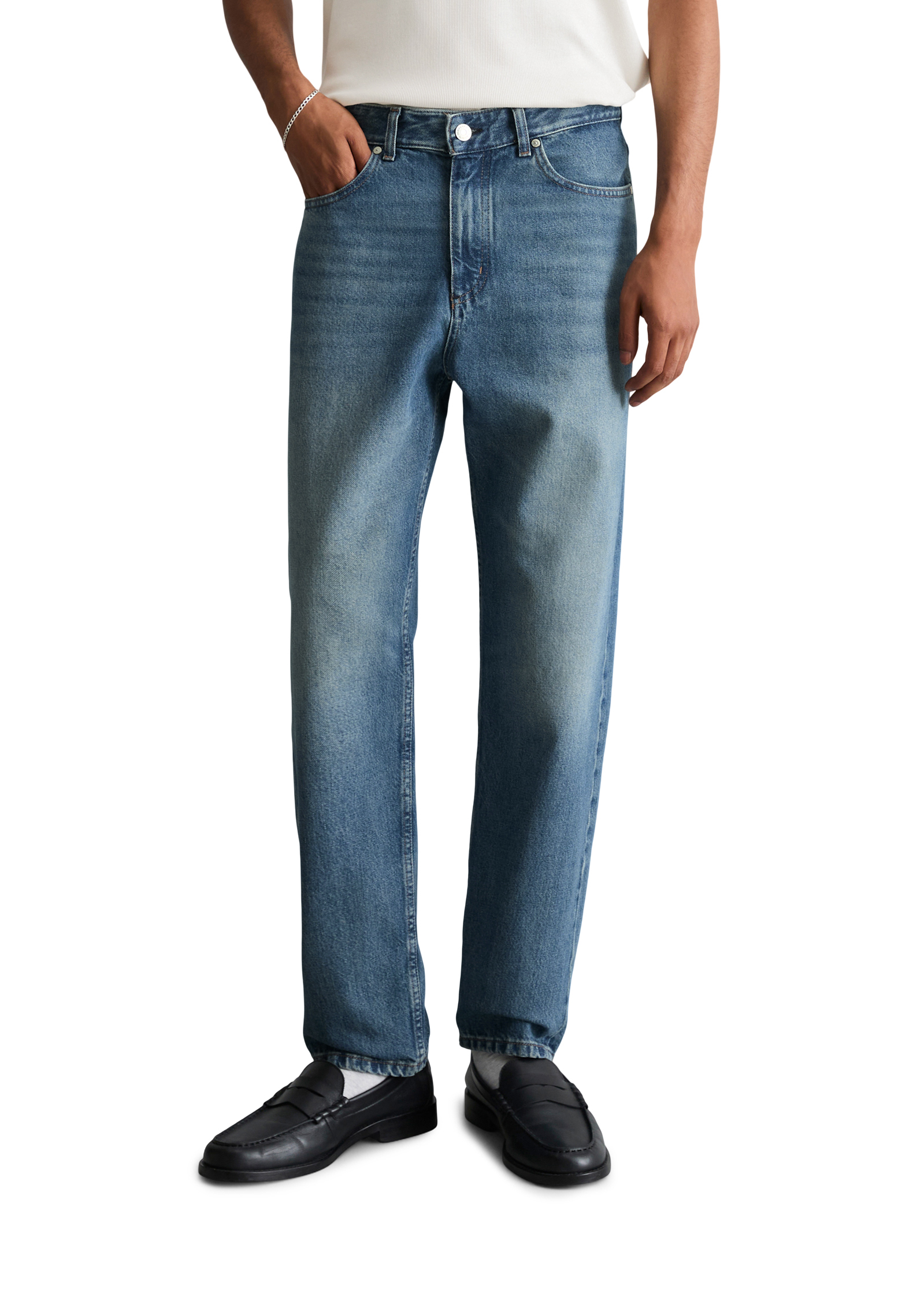 Jeans modèle Runne tapered en pur coton bio, MARC O’POLO DENIM