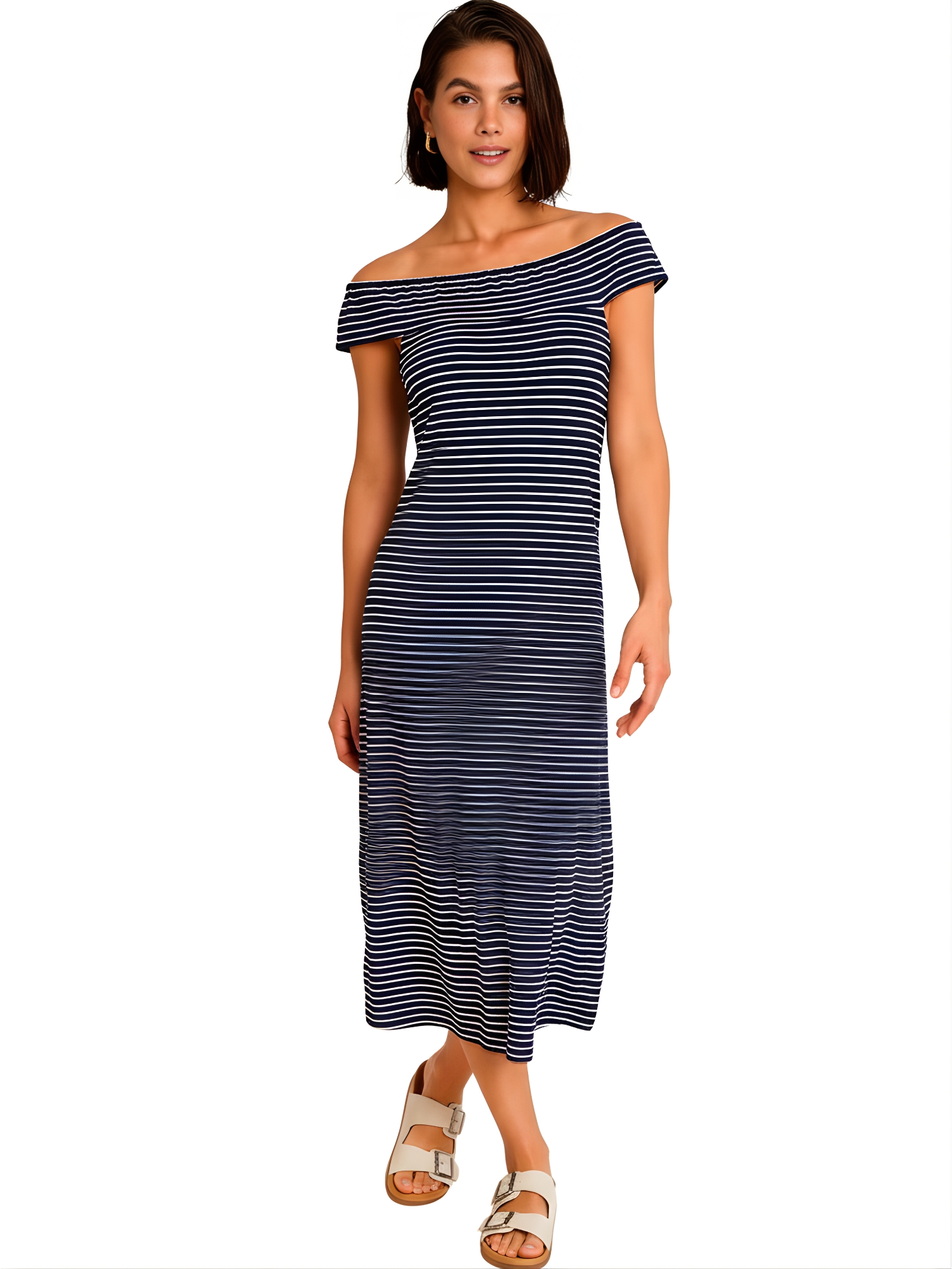 Robe estivale mi-longue encolure bateau COMPLEMENTOS, SELMARK MARE