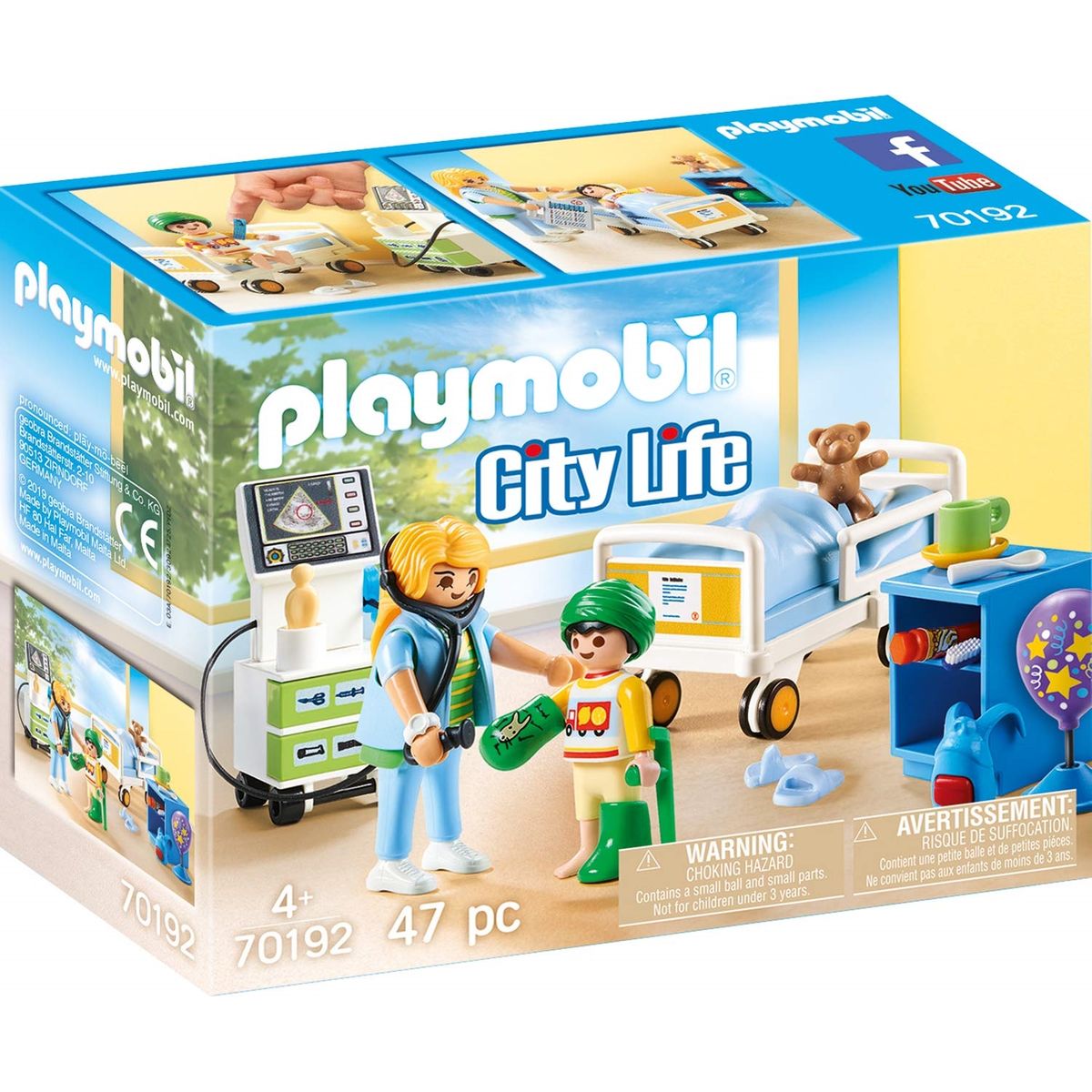 Playmobil 70192 chambre d'hôpital pour enfant - city life - l