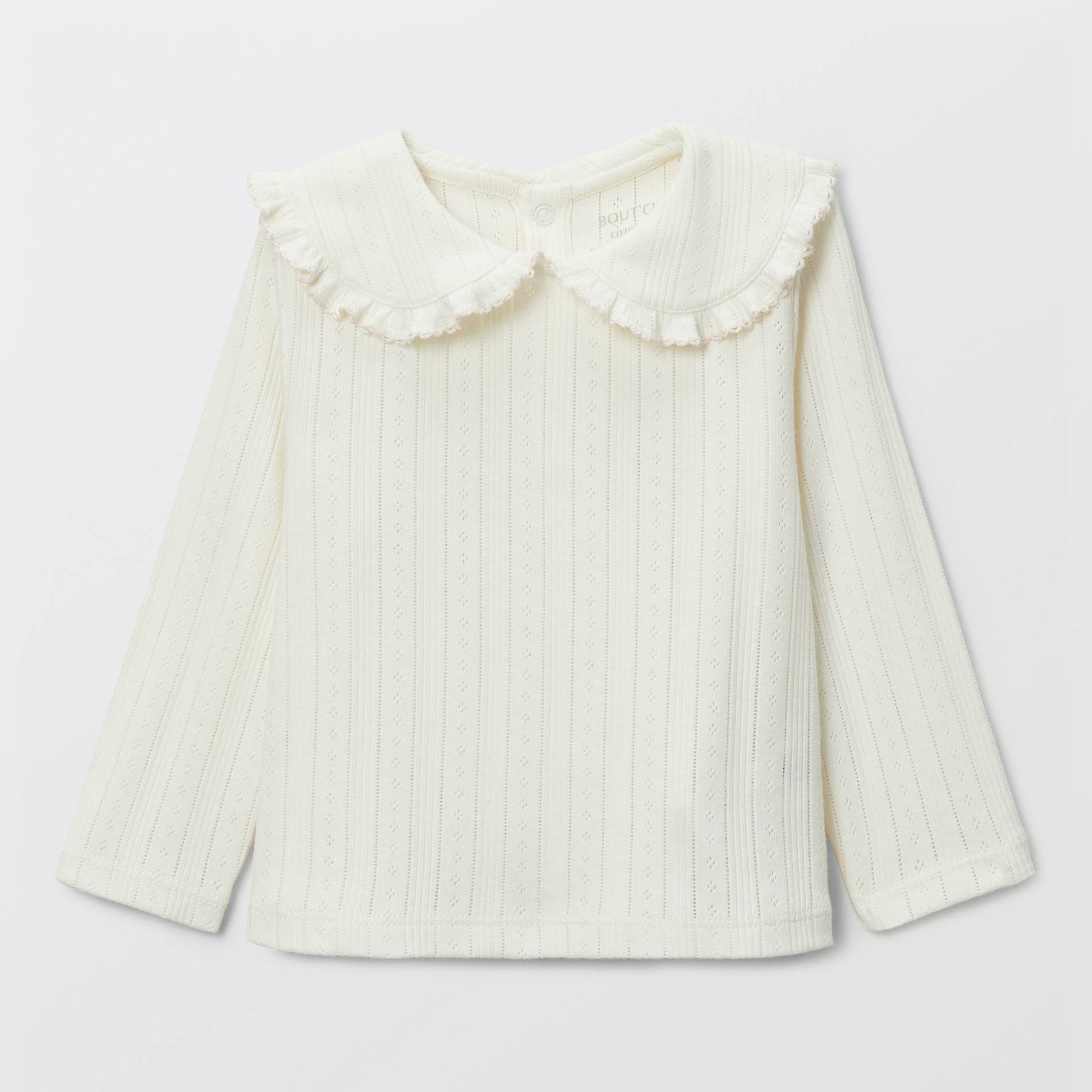 T-shirt à col manches longues unie en coton BIO GOTS, BOUT'CHOU