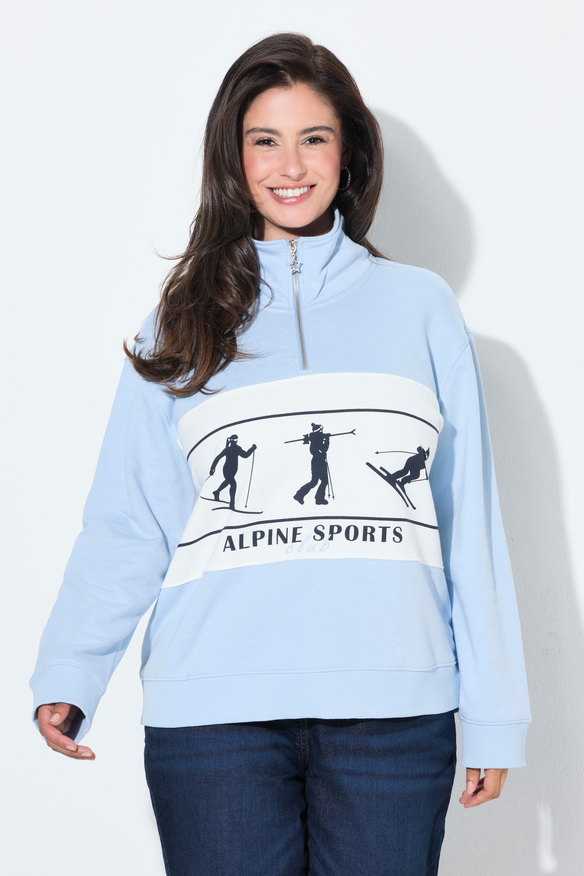Sweat-shirt motif skieurs, coupe oversize, ULLA POPKEN