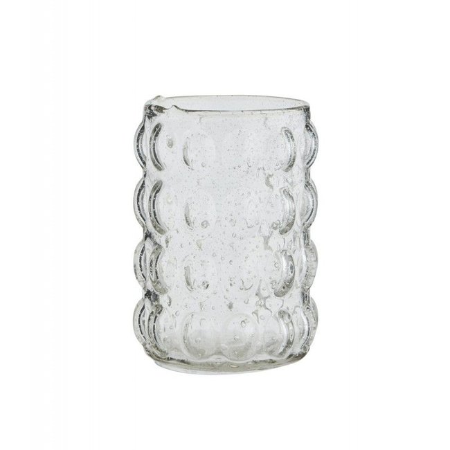 Vase droit verre bulles Couleur transparent <span itemprop=