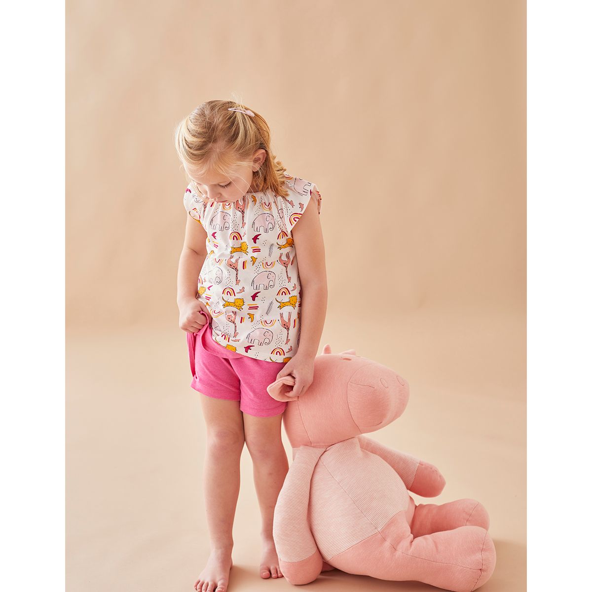 pyjama bebe fille deux pieces bi-matieres a motif licorne rose