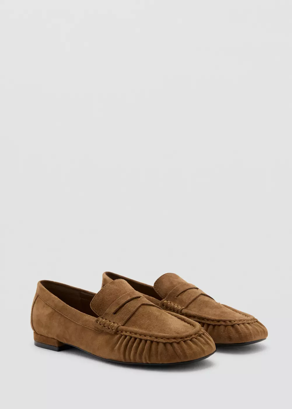 Mocassins suède détail en forme de masque, MANGO