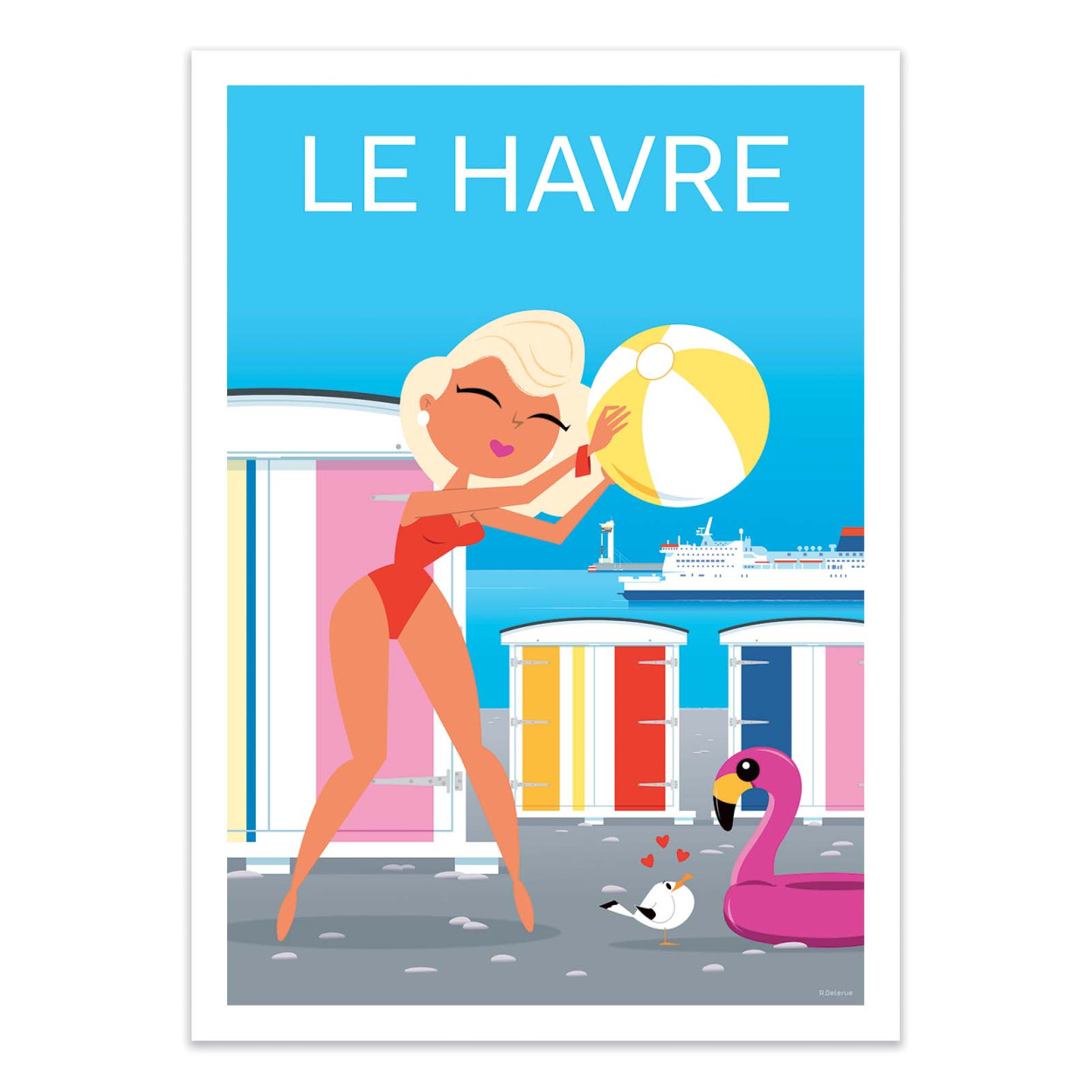 Affiche d'art - Le Havre Normandie V4 - Raphael Delerue, WALL EDITIONS