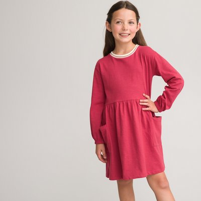 Cotton Skater Dress with Long Sleeves LA REDOUTE COLLECTIONS