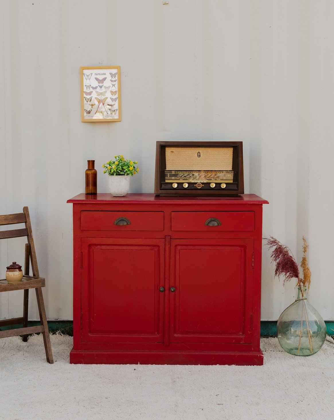 Buffet en bois rouge Gilbert N°1758 - Bon état, DEBONGOUT