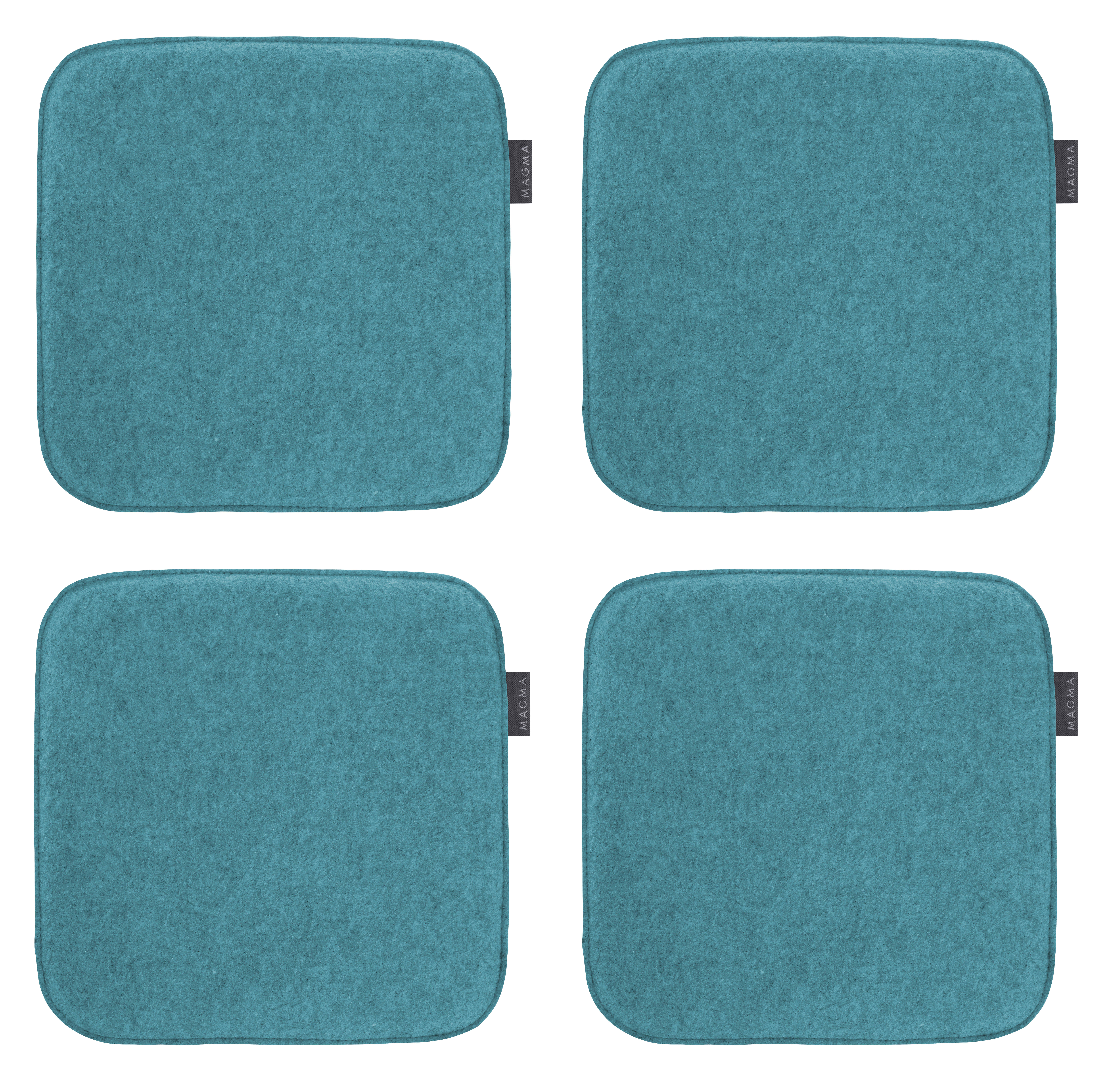 Galettes de chaises carrées imitation feutre AVARO -Lot de 4, MAGMA HEIMTEX