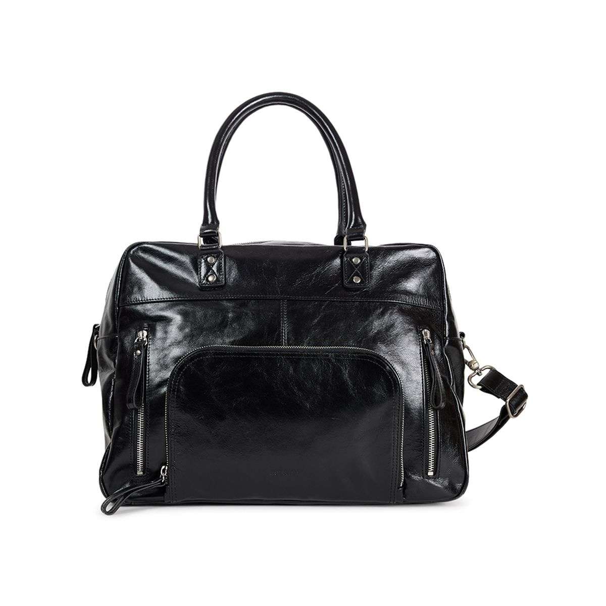 Sac de voyage en cuir avec bandoulière amovible MAXI MACY, NAT & NIN