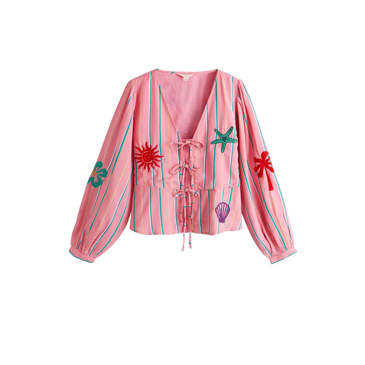 Blouse brodée avec lien devant, NEXT