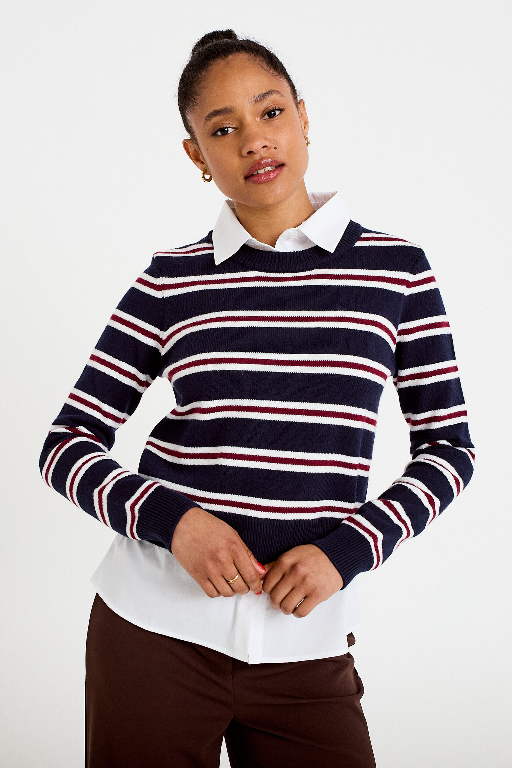 Pull 2-en-1 chemise, CACHE CACHE