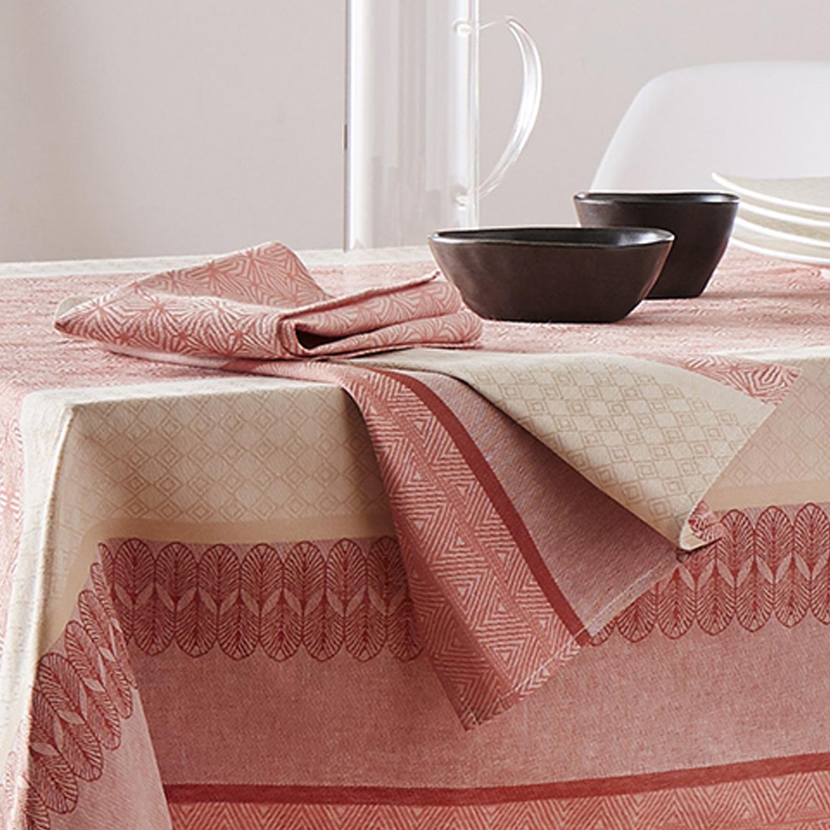 Lot de 3 serviettes jacquard Charleston, TRADILINGE