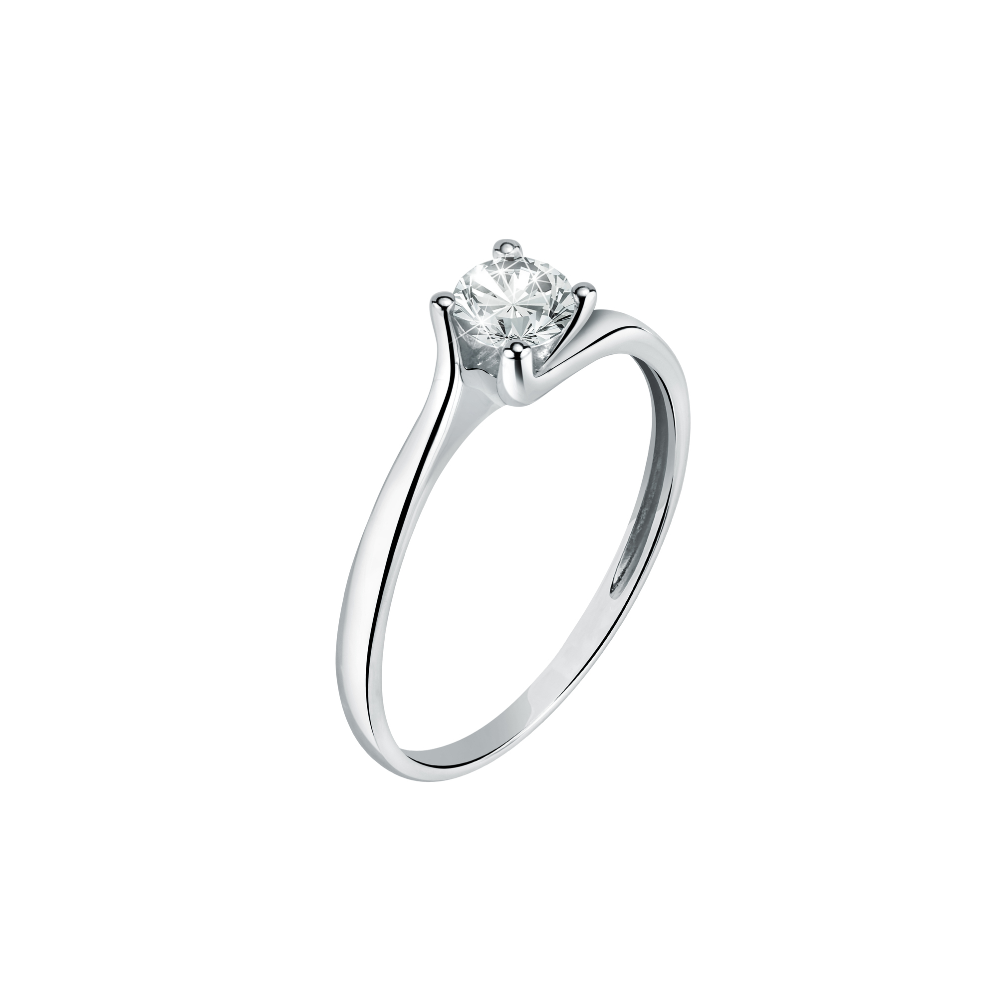 Bague en or blanc 375, zircons B-CLASSIC, BLUESPIRIT