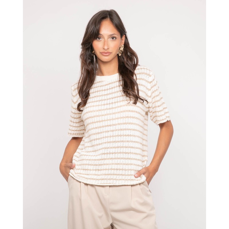 Pull Manches Courtes Rayures Fil textile Kizaia, DONA LISA