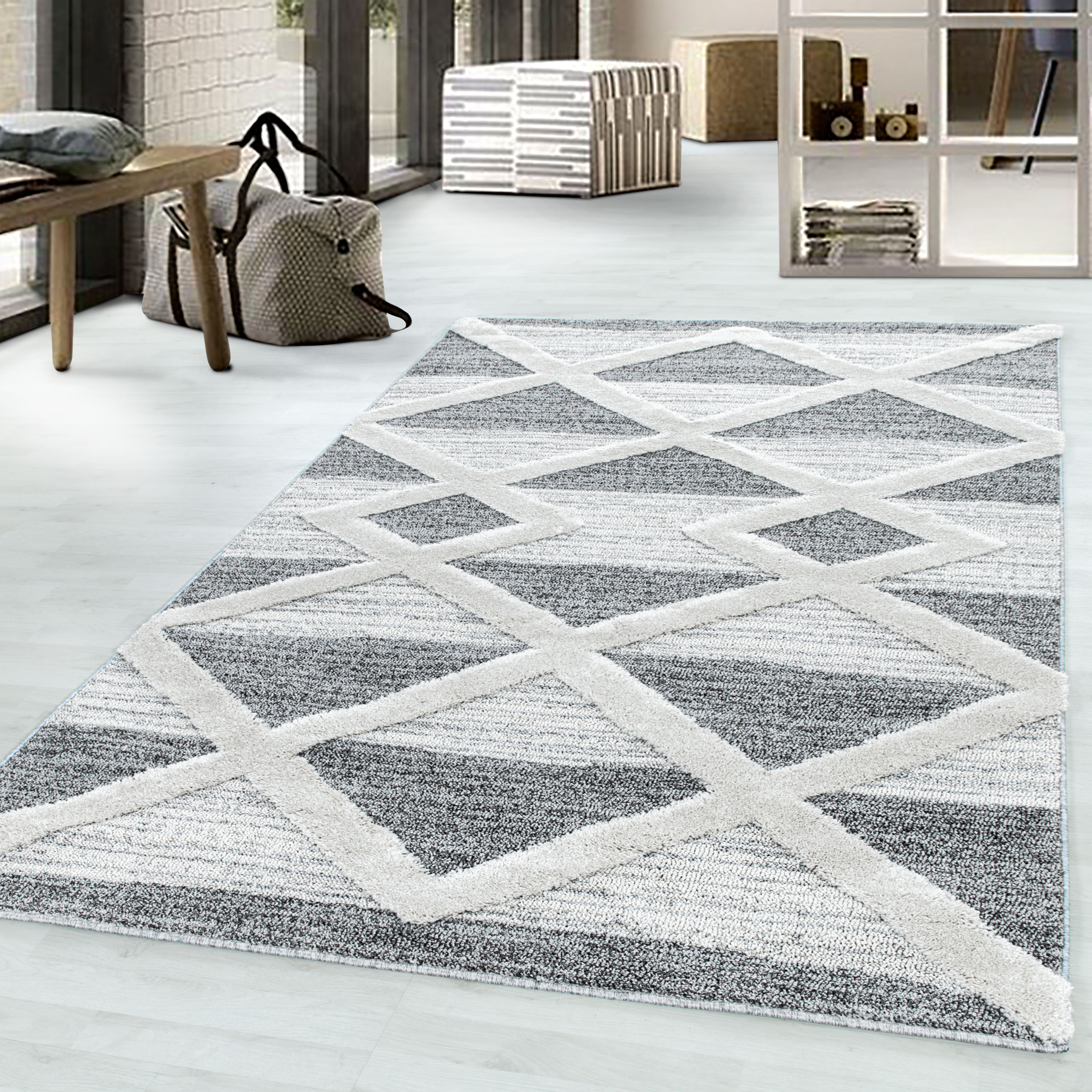 Tapis de salon bicolore à motif PISA, NAZAR RUGS