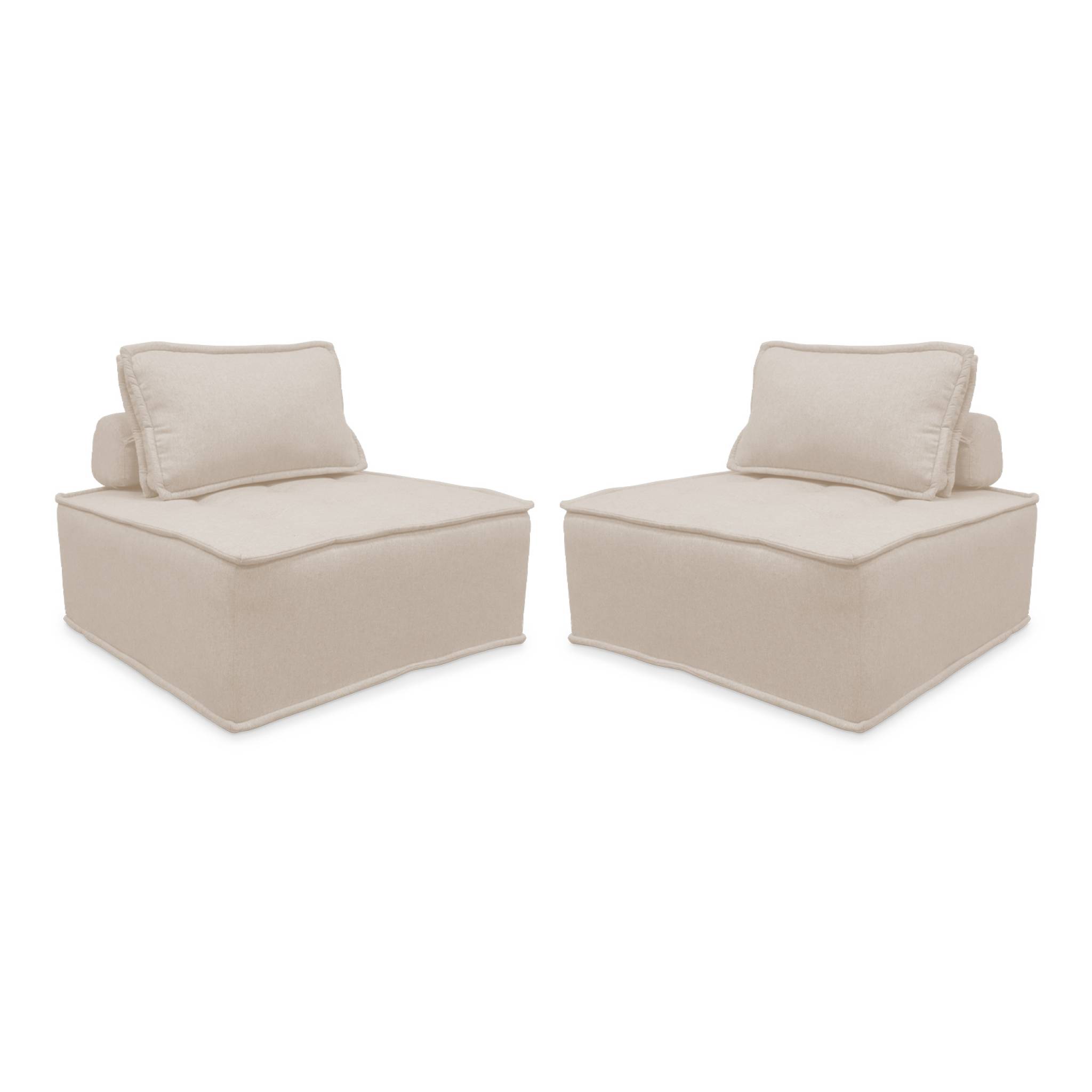 Chauffeuse pour canapé modulable tissu capitonné (lot de 2) DAO, SWEEEK