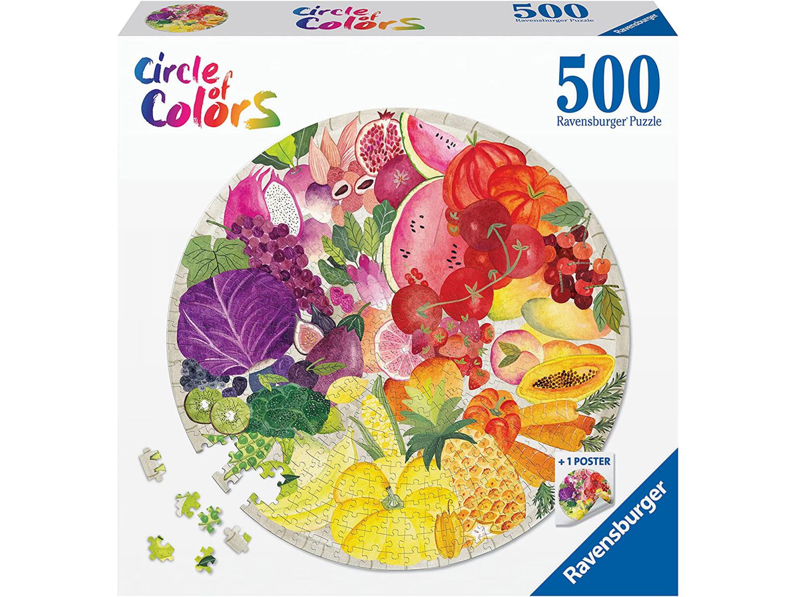 Puzzle rond 500 pièces - Fruits et légumes (Circle of Colors), RAVENSBURGER