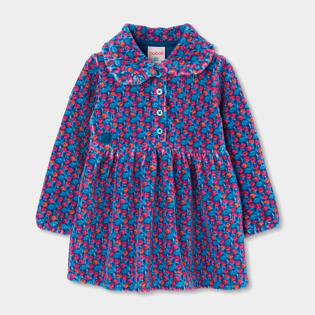 Robe fille en maille imprimée fleurs, BOBOLI