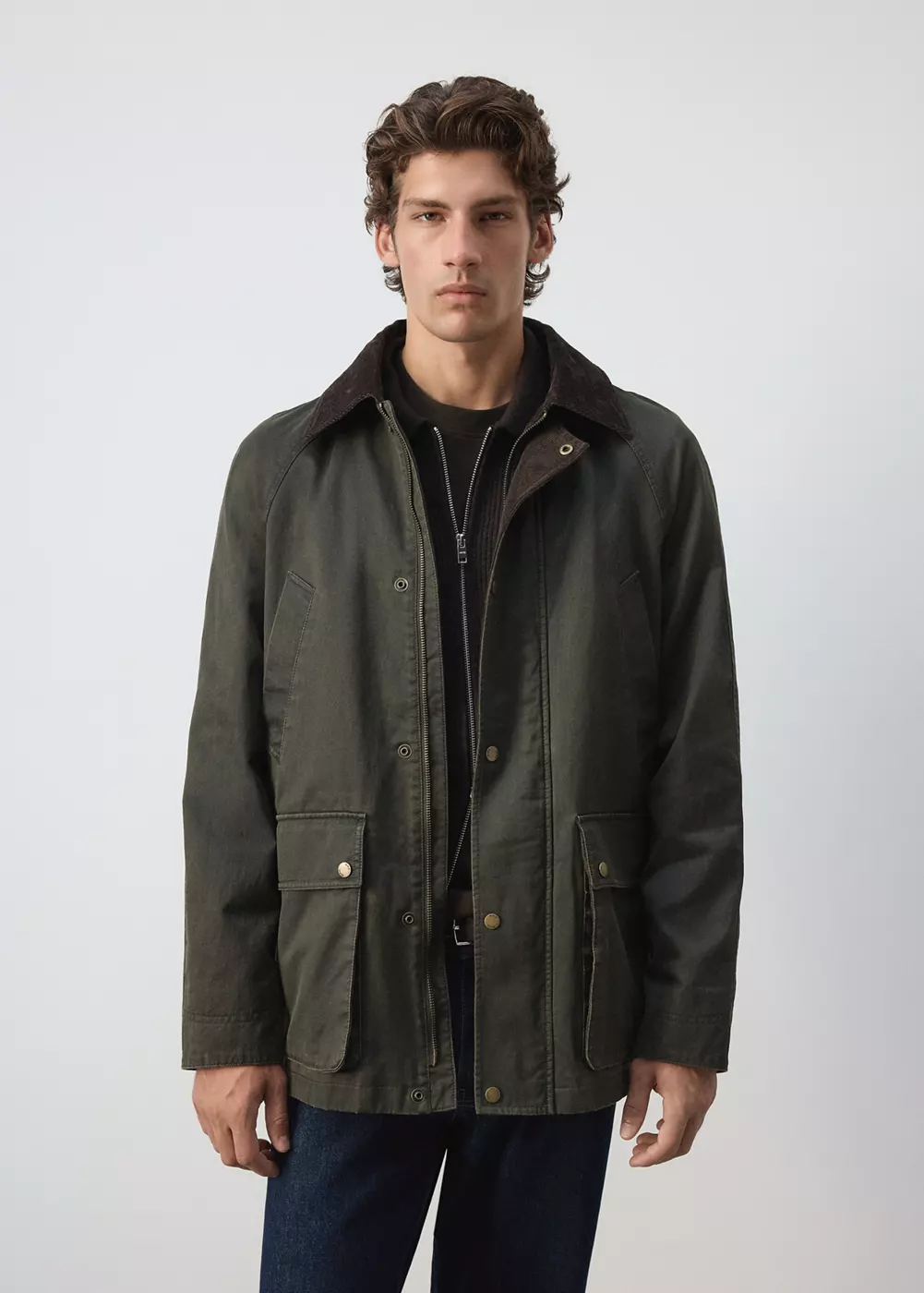 Parka ciré à capuche amovible, MANGO MAN