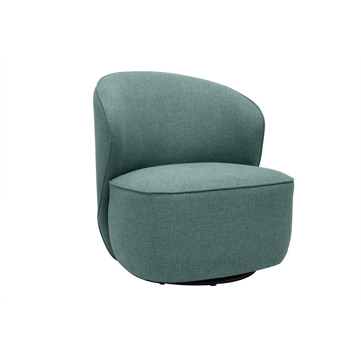 Fauteuil design pivotant en tissu velours côtelé vert kaki AMBER, MILIBOO
