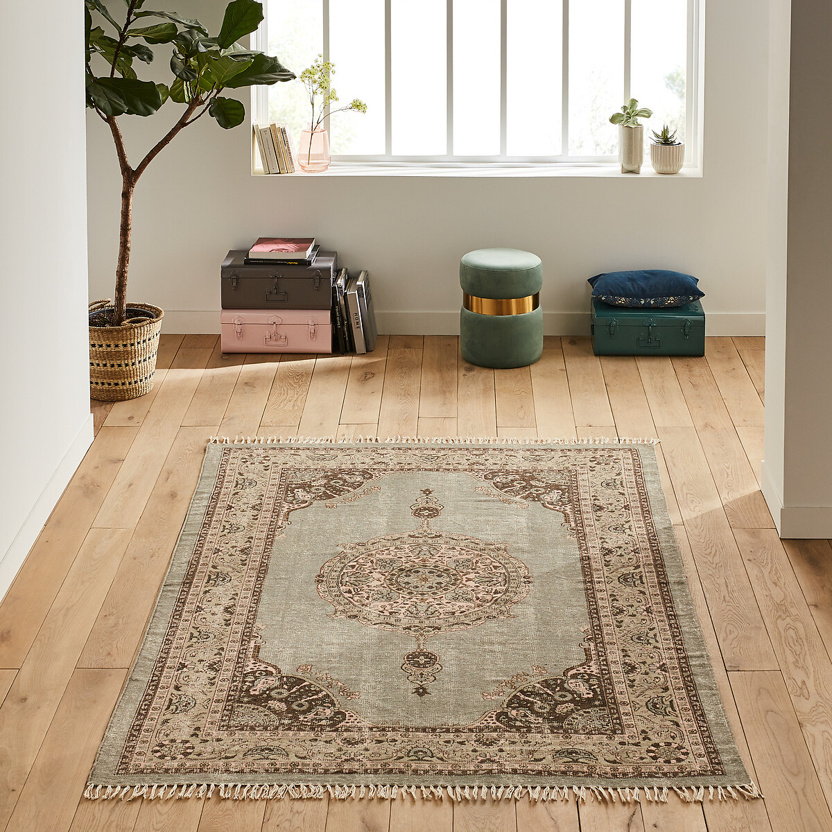 Hania vintage cotton rug , multicoloured, La Redoute Interieurs La