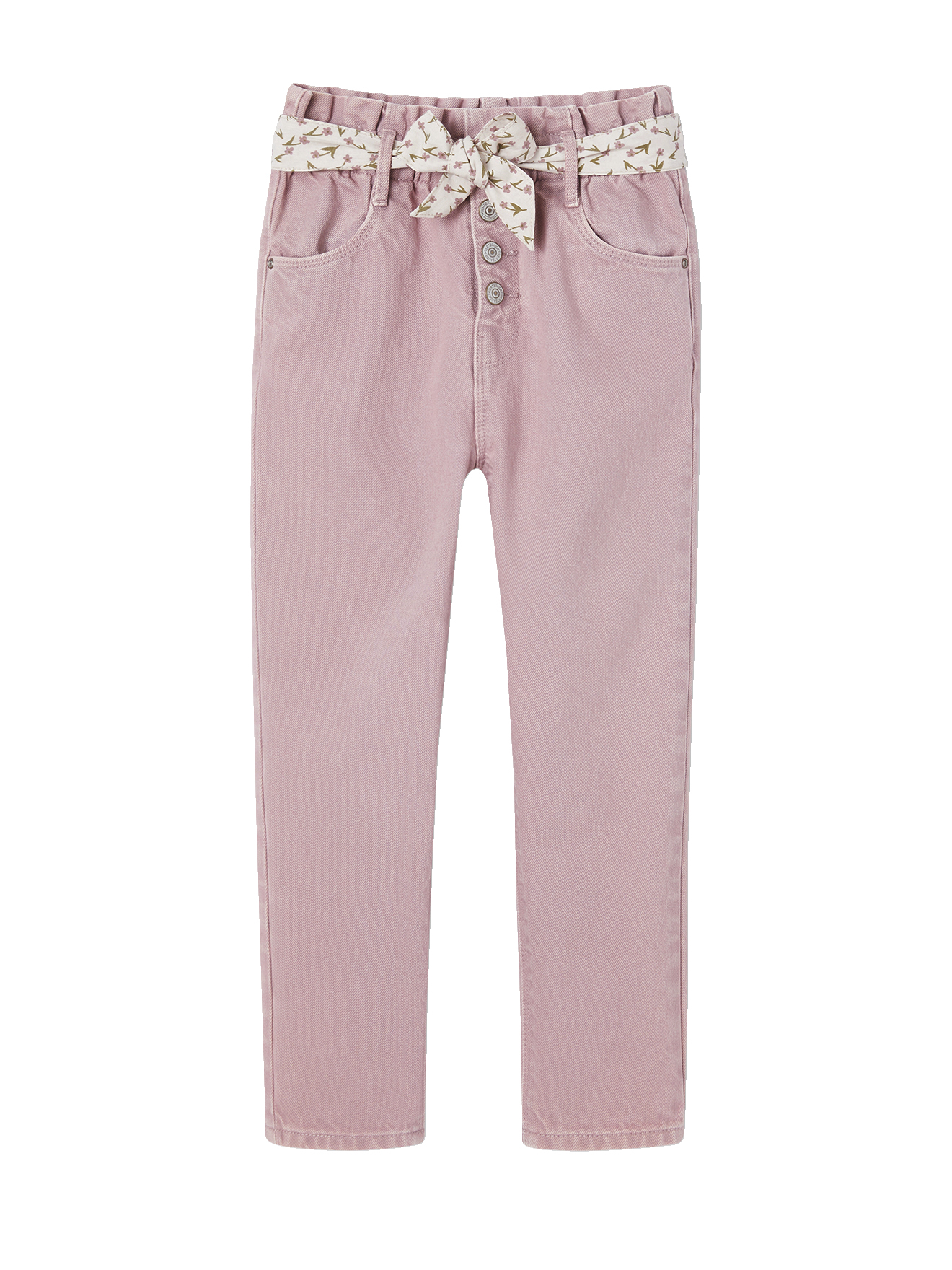 Pantalon paperbag et sa ceinture foulard, VERTBAUDET