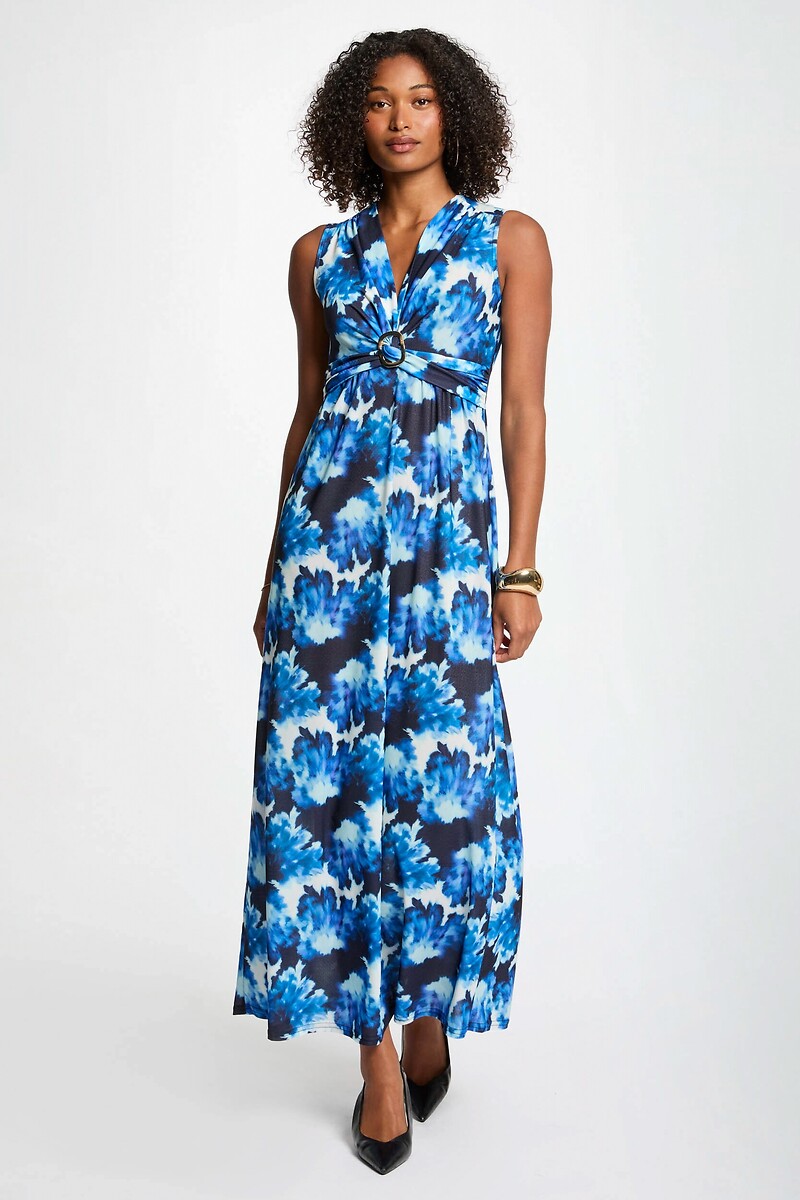 Robe longue droite imprimée