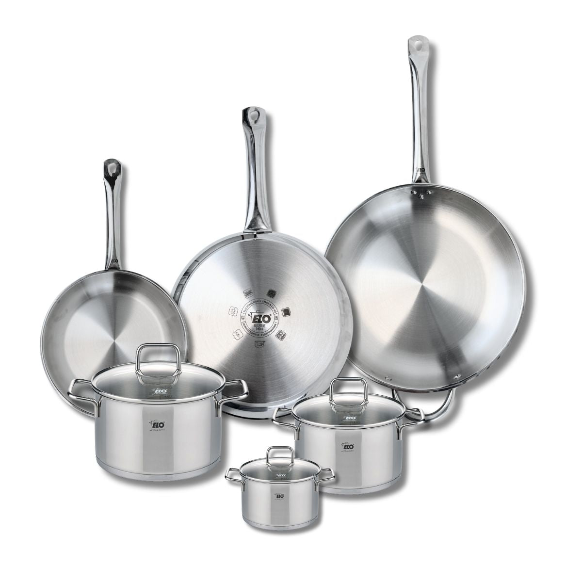 3 poêles 24/28/32cm + 3 faitouts 12/16/20cm PROFI CITRIN, ELO