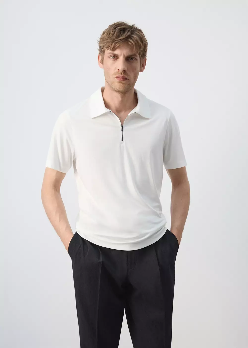 Polo regular fit à fermeture zippée, MANGO MAN