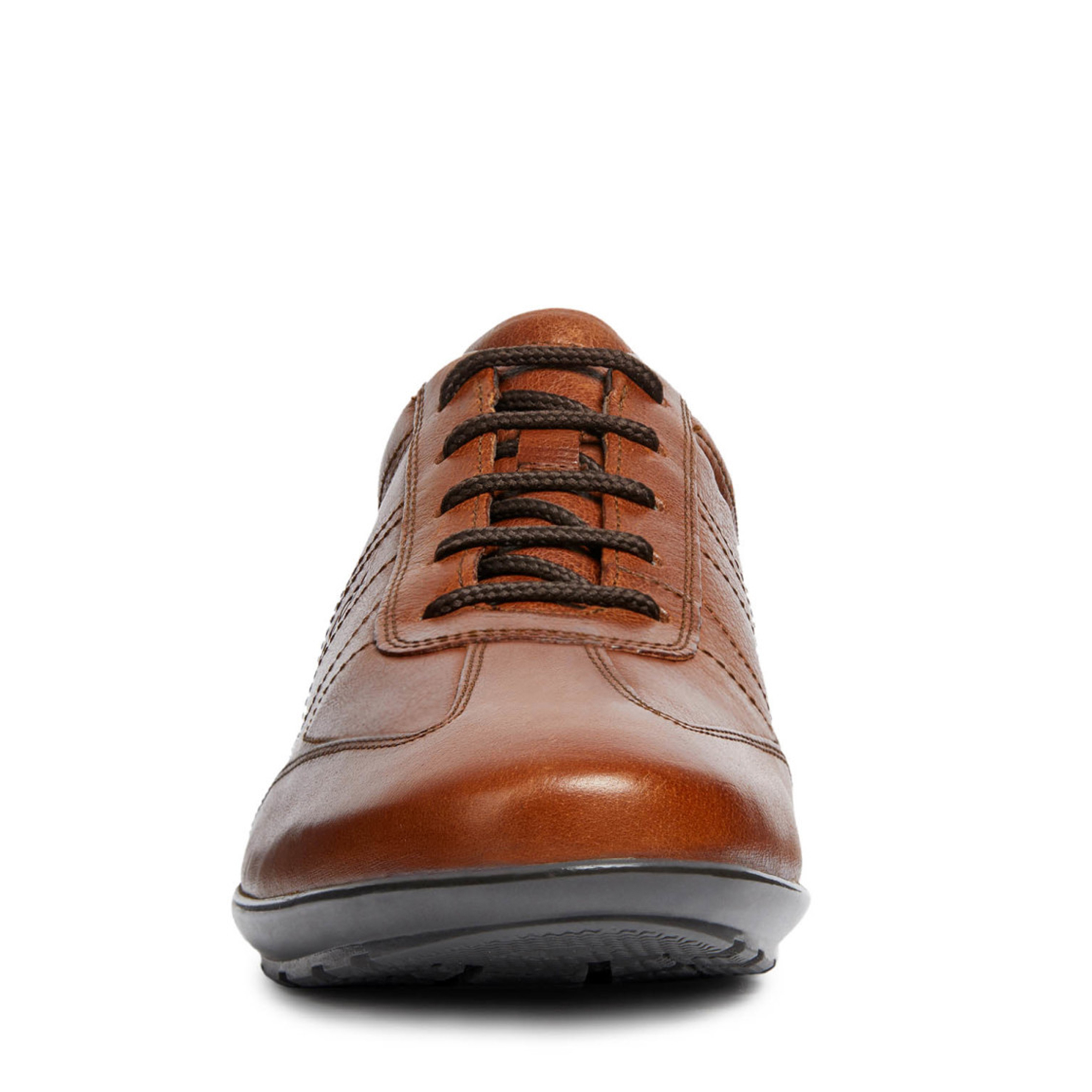 Symbol breathable leather trainers brown Geox | La Redoute