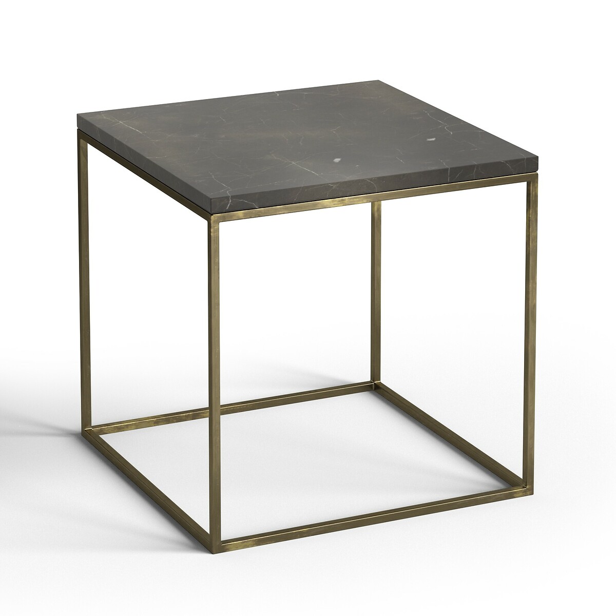Mahaut Marble & Aged Brass Side Table