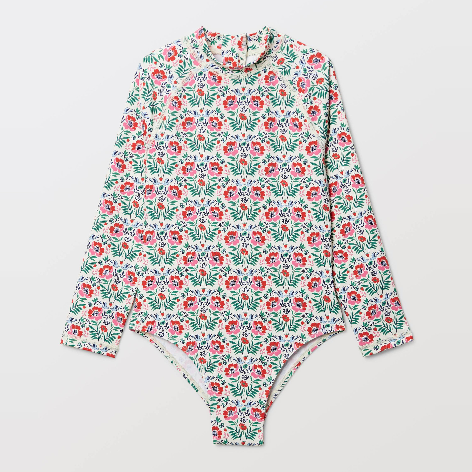 Maillot de bain 1 pièce manches longues imprimé, MONOPRIX