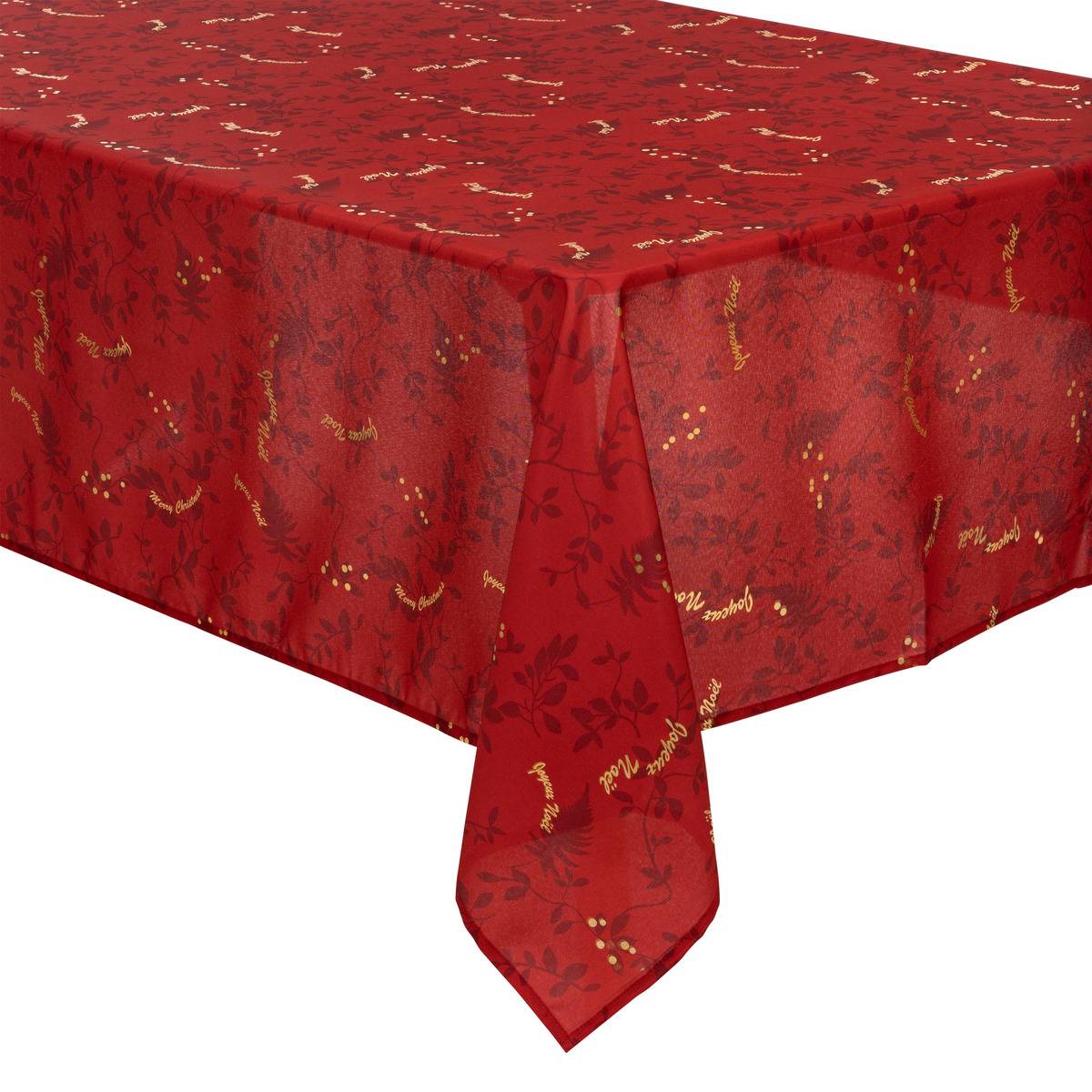 Nappe de Noël "Colorama de Noël" motif feuilles anti-tâche 140x240cm, FEERIC LIGHTS & CHRISTMAS