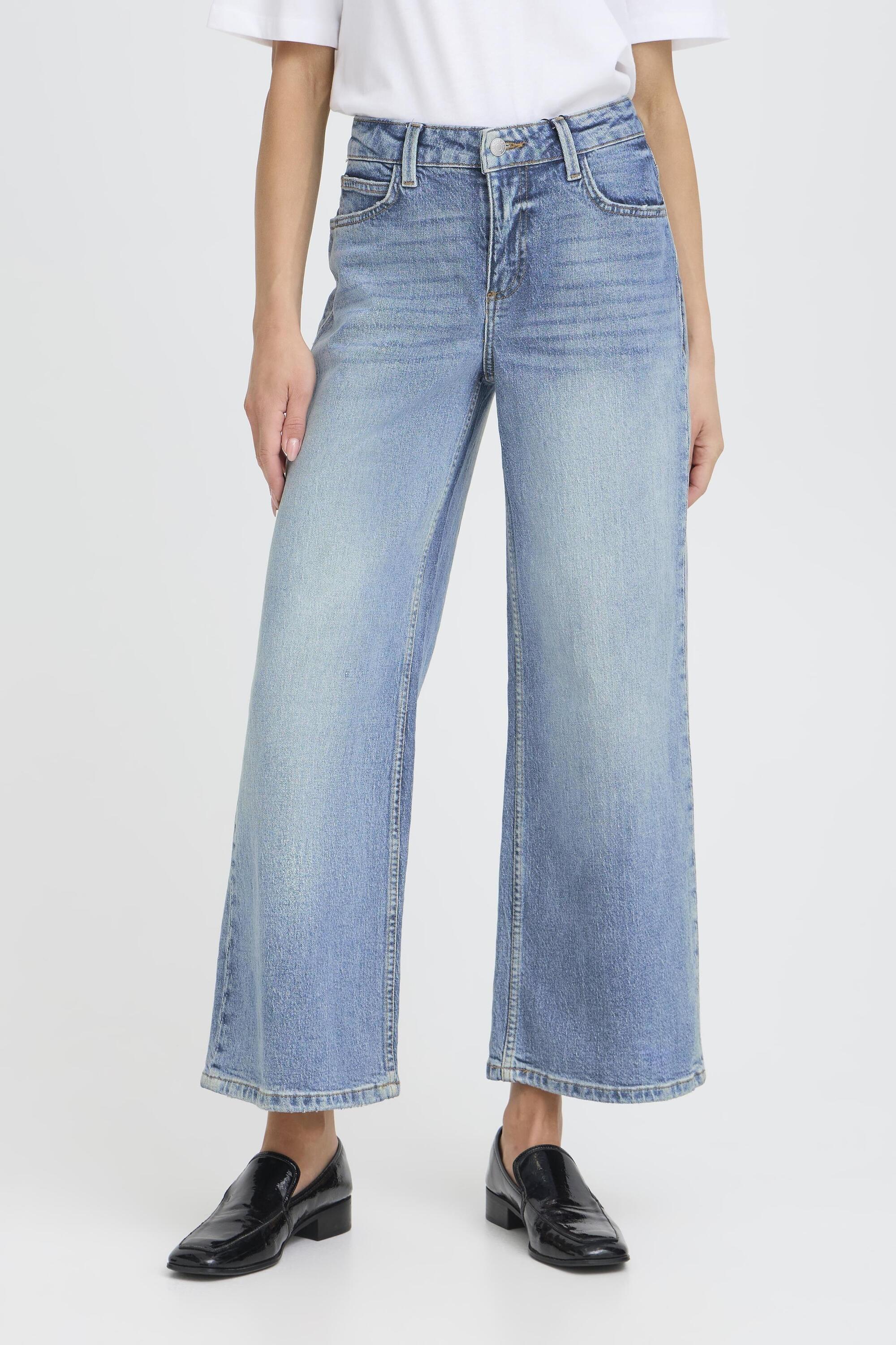 Jeans jambes larges, taille haute, B.YOUNG