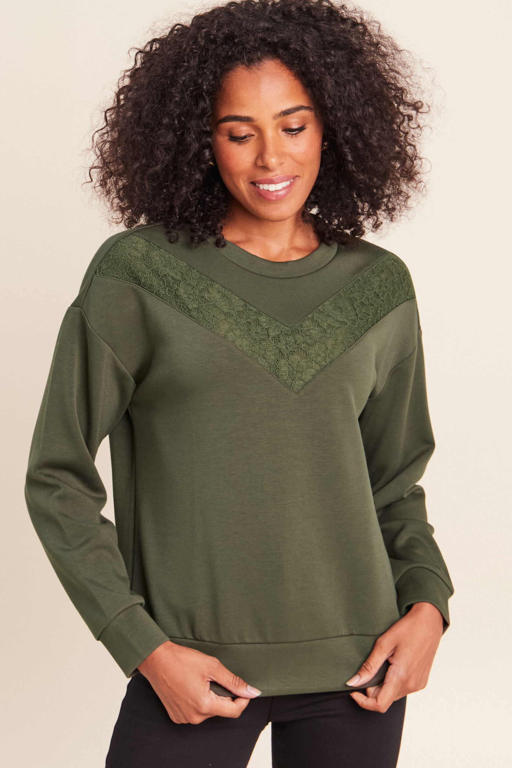 Sweat manches longues détail dentelle, BREAL