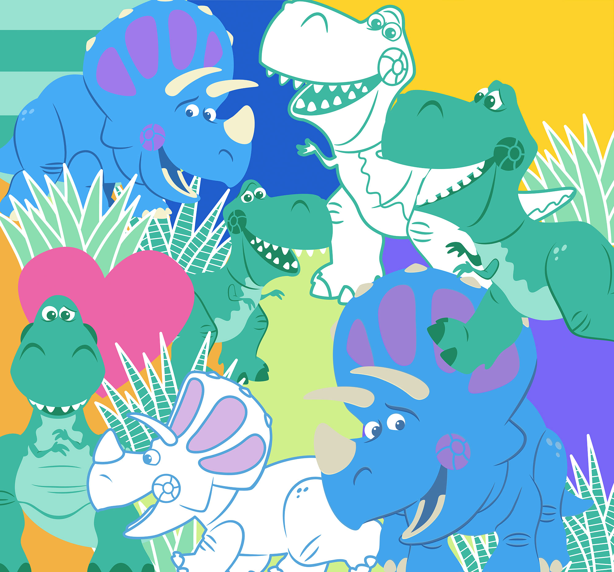 Papier peint Komar - Toy Story Rex and Trixie - 300 x 280 cm, HEXOA