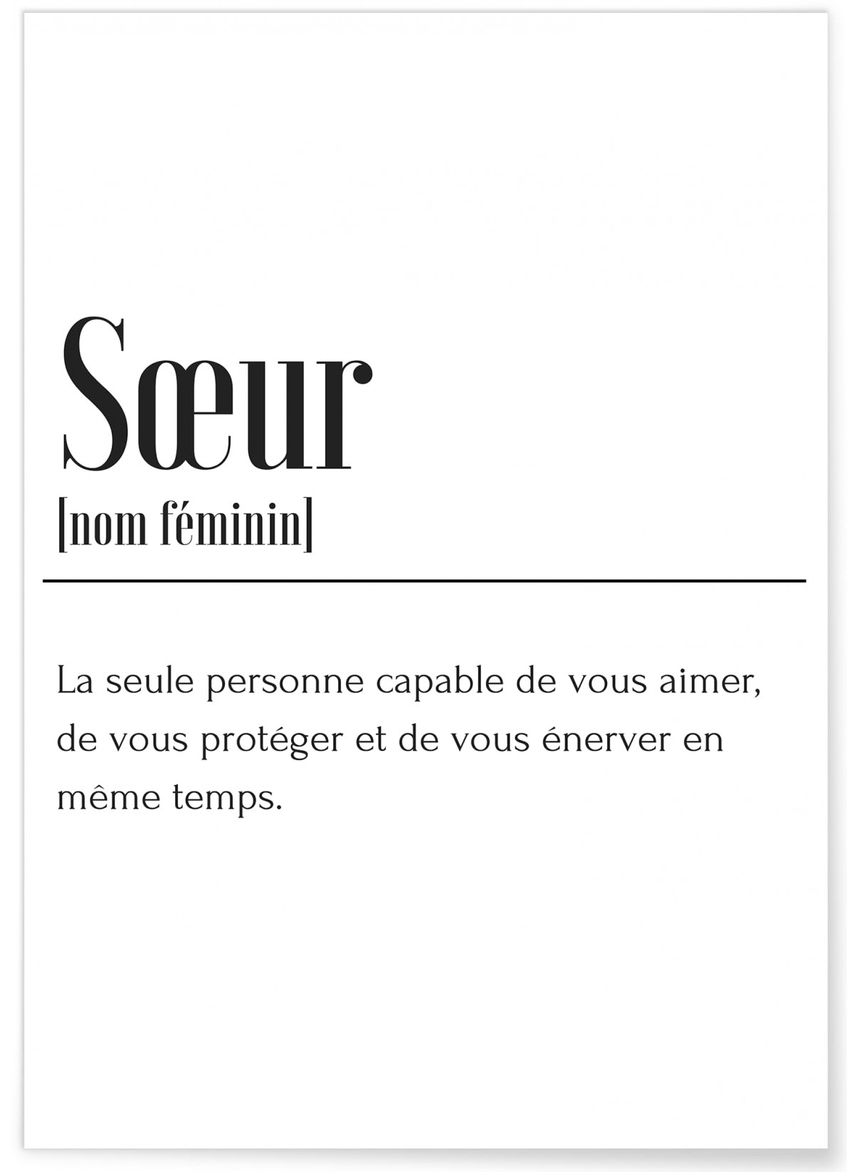Affiche Définition Soeur, L'AFFICHERIE