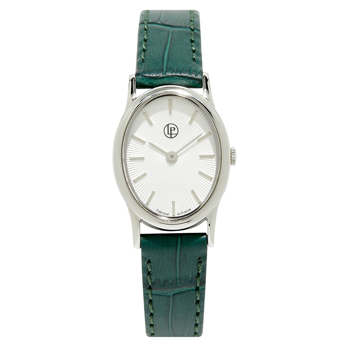 Montre analogique carey argent argent blanc vert Louis Pion La