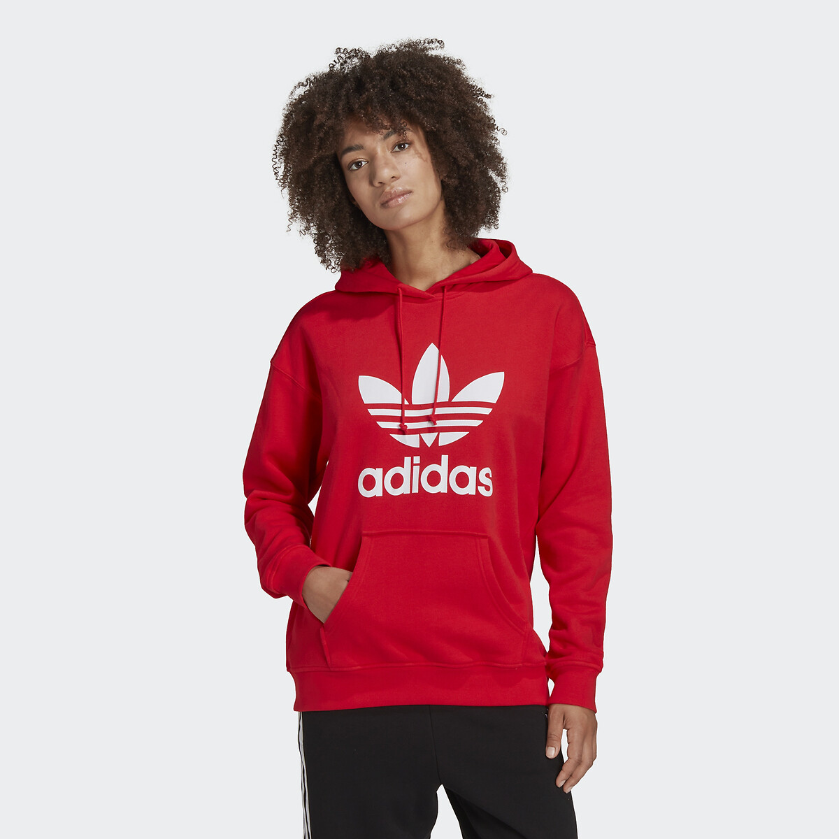 Sweat shirt a capuche adicolor en molleton rouge vif Adidas Originals La Redoute