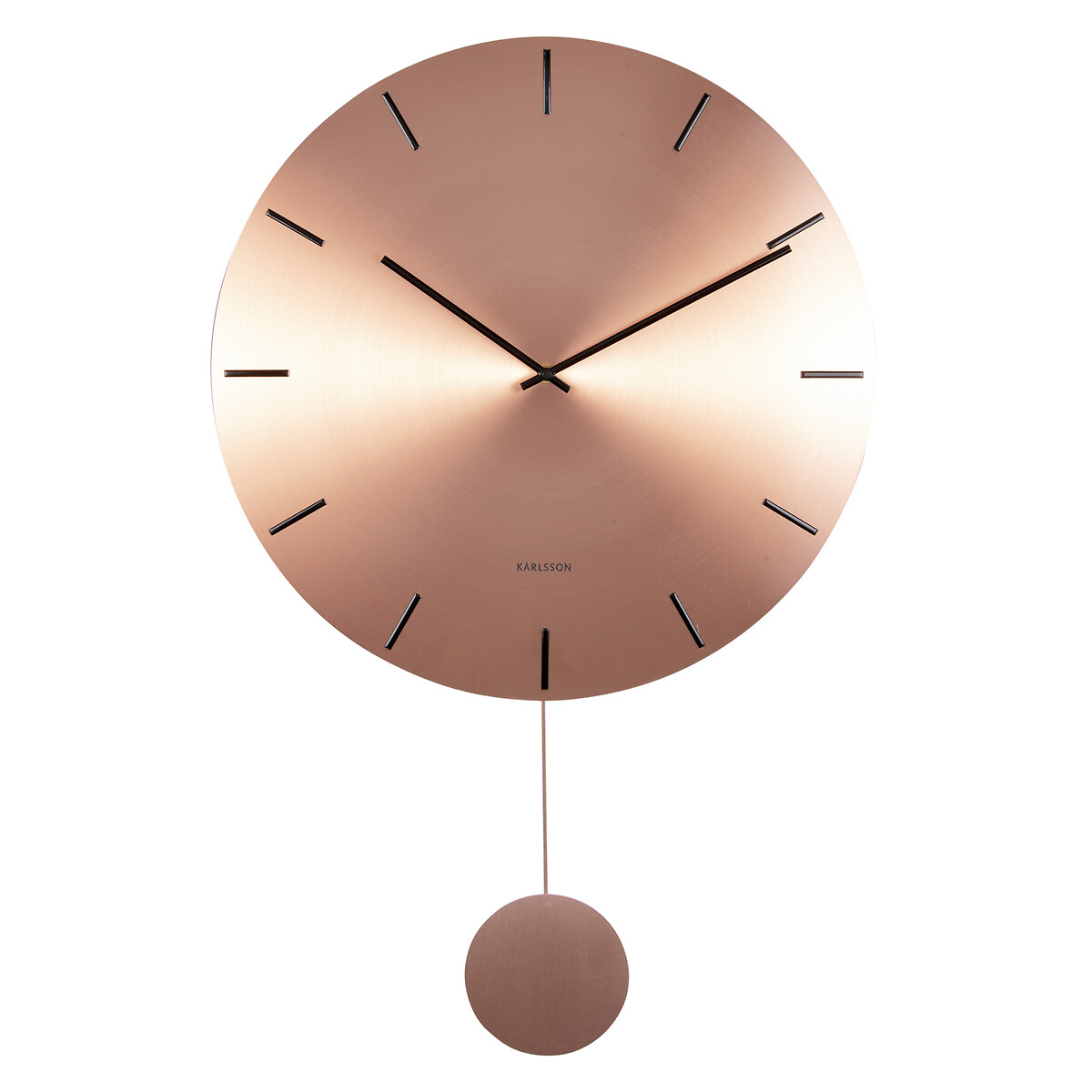 47cm Impressive Pendulum Copper & Black Wall Clock