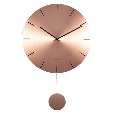 47cm Impressive Pendulum Copper & Black Wall Clock KARLSSON