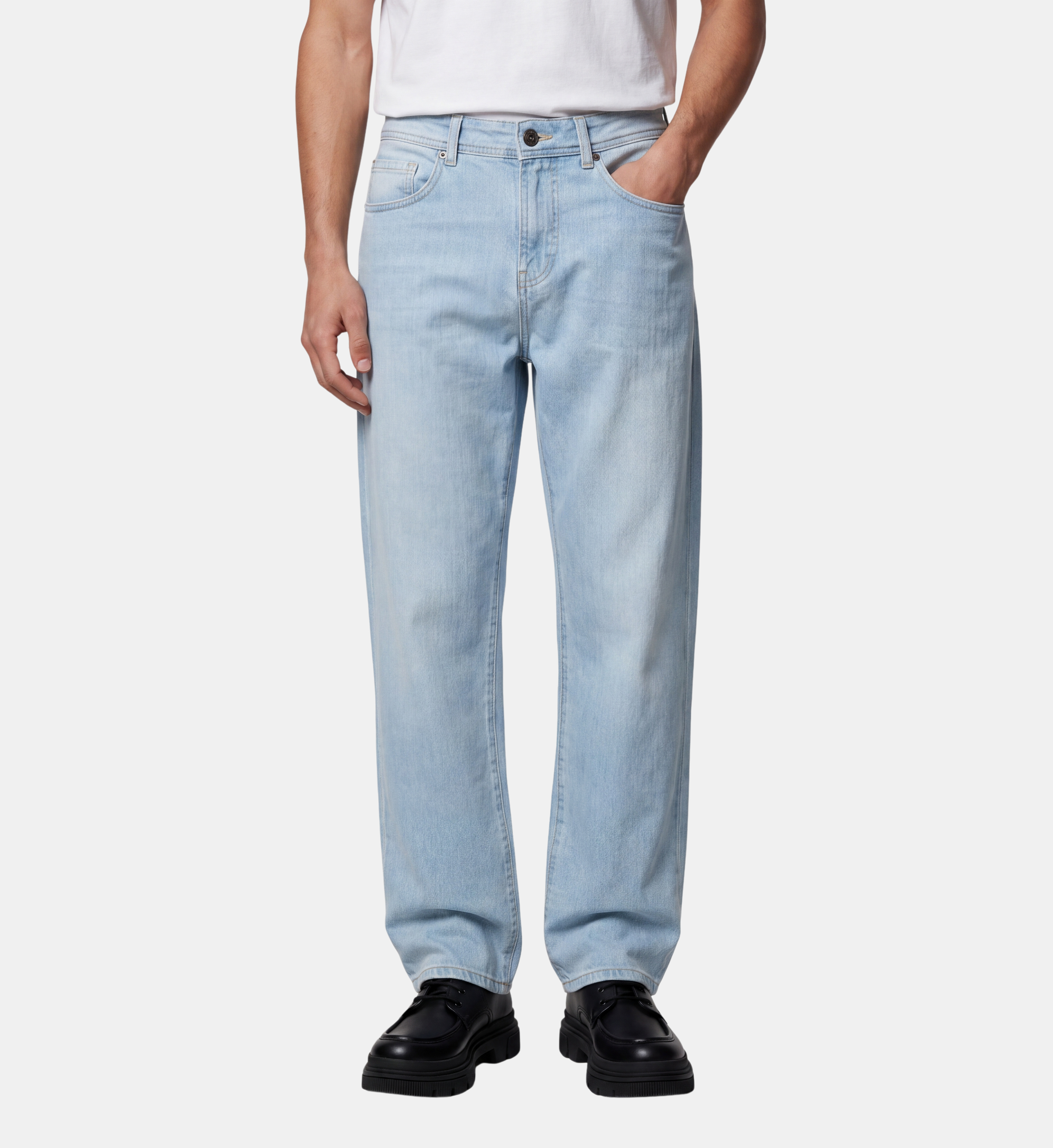 Jean rudenim droit en denim, GALERIES LAFAYETTE