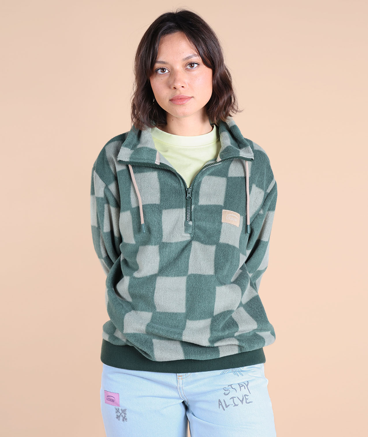Demi zip polaire imprimé SARA, OXBOW