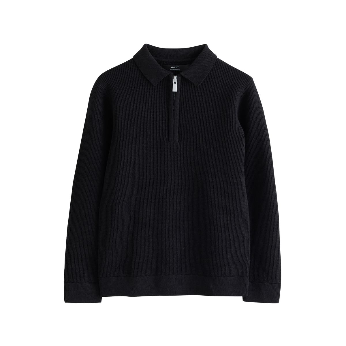 Polo en maille à col zippé, NEXT