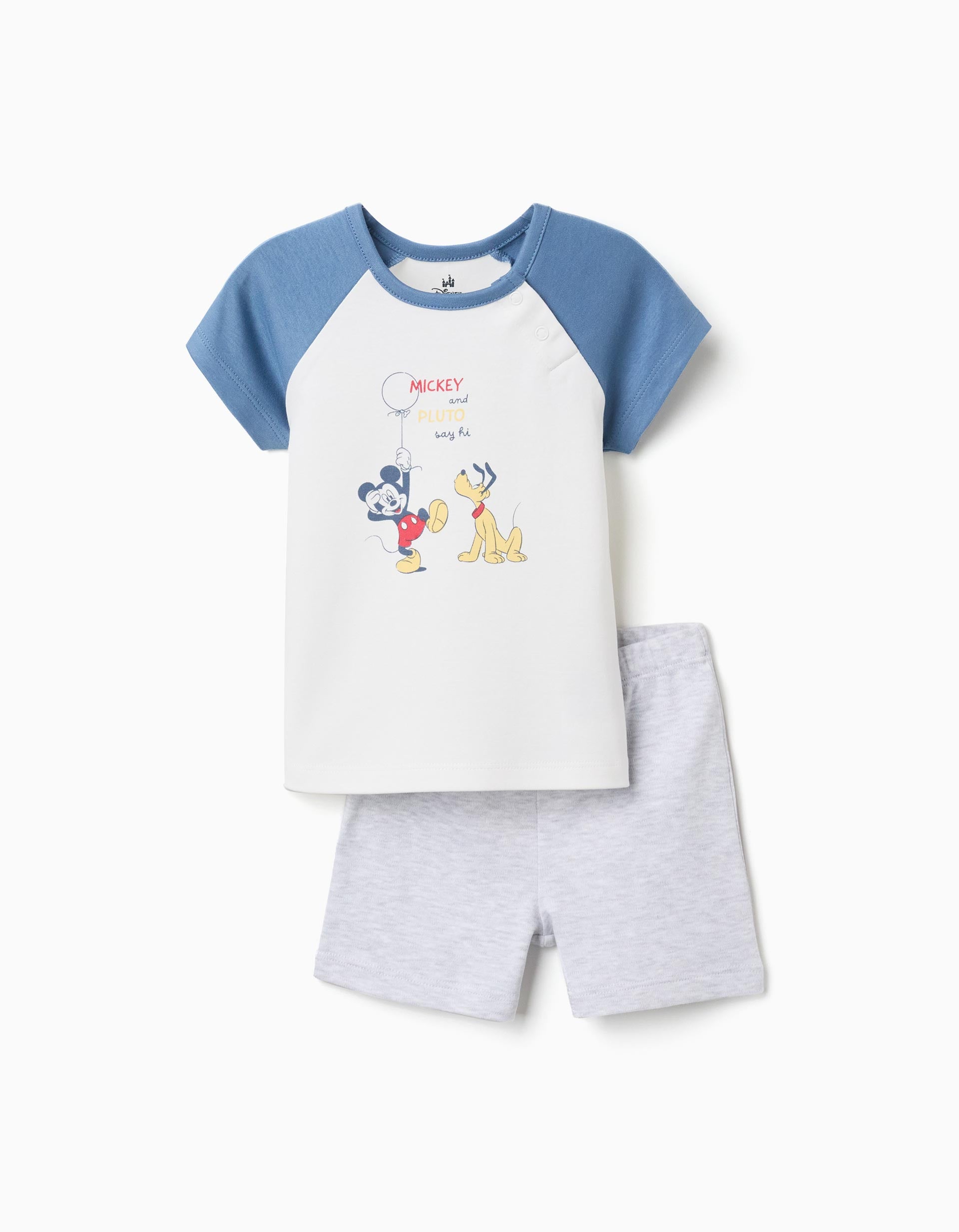 Pyjama short en coton avec Mickey & Pluto, ZIPPY