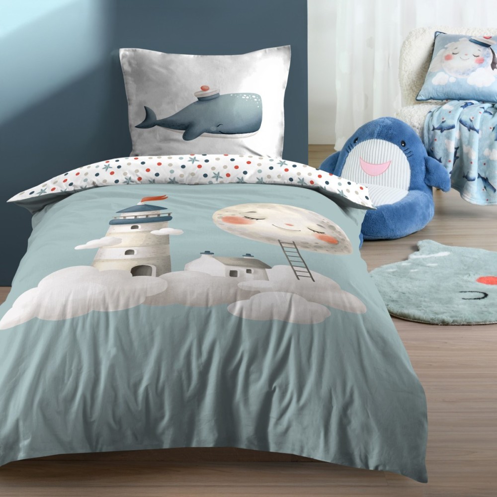 Housse de couette enfant 140x200 + 1 taie coton 57 fils, DECORATIE