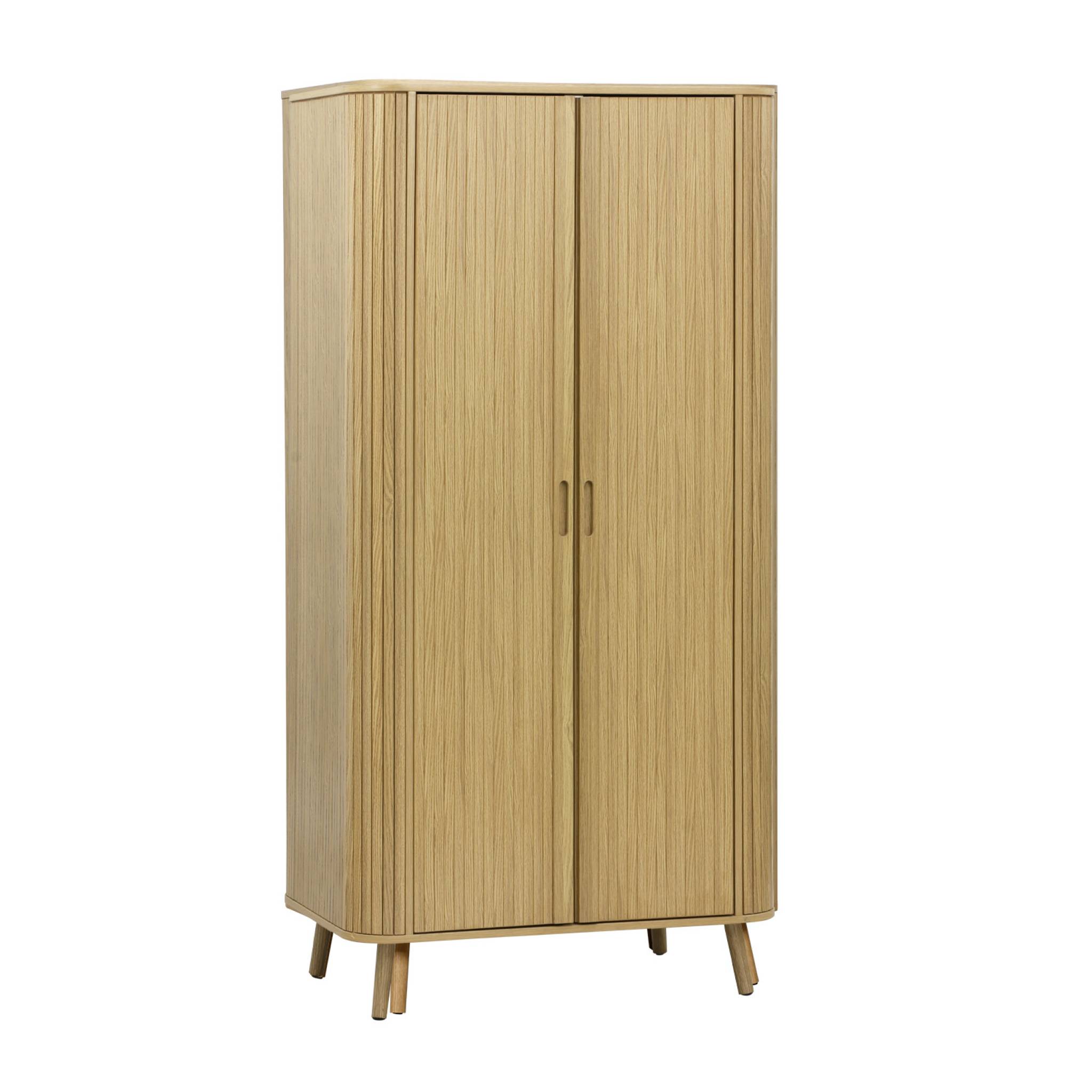 Armoire décor bois rainuré avec étagère et penderie LEGACY, SWEEEK