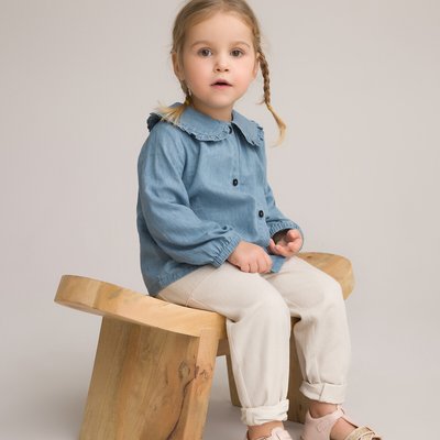 Denim Blouse with Peter Pan Collar LA REDOUTE COLLECTIONS