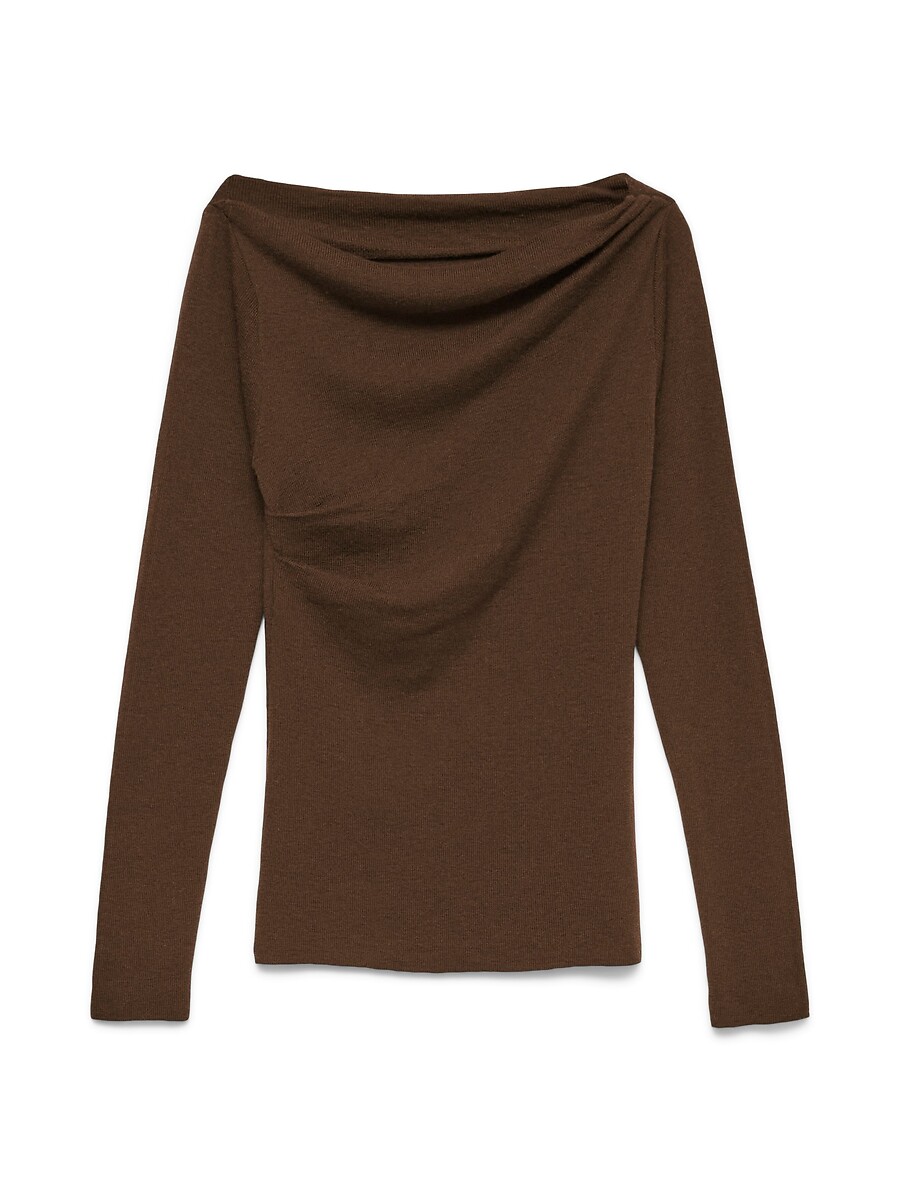 Camiseta de manga larga con cuello drapeado, VERO MODA