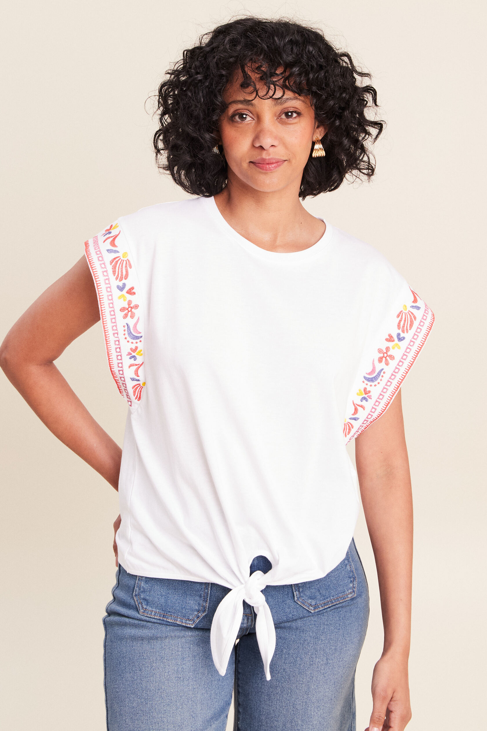T-shirt broderie bas resserré, BREAL